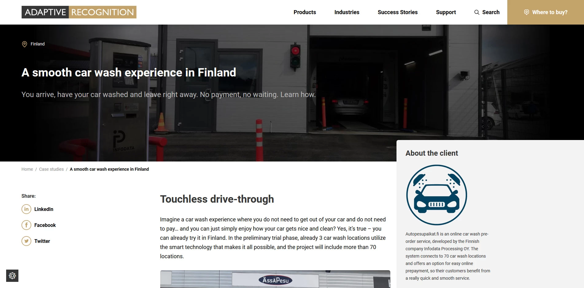 A smooth car wash experience in Finland